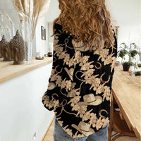 Vanuatu Cowboy Women Casual Shirt Seamless Straw Hats Hibiscus - Polynesian Pride