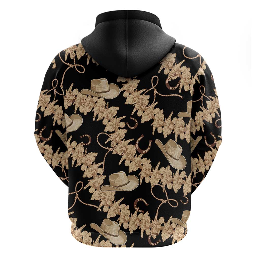 Vanuatu Cowboy Zip Hoodie Seamless Straw Hats Hibiscus - Polynesian Pride