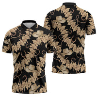 Vanuatu Cowboy Zipper Polo Shirt Seamless Straw Hats Hibiscus - Polynesian Pride