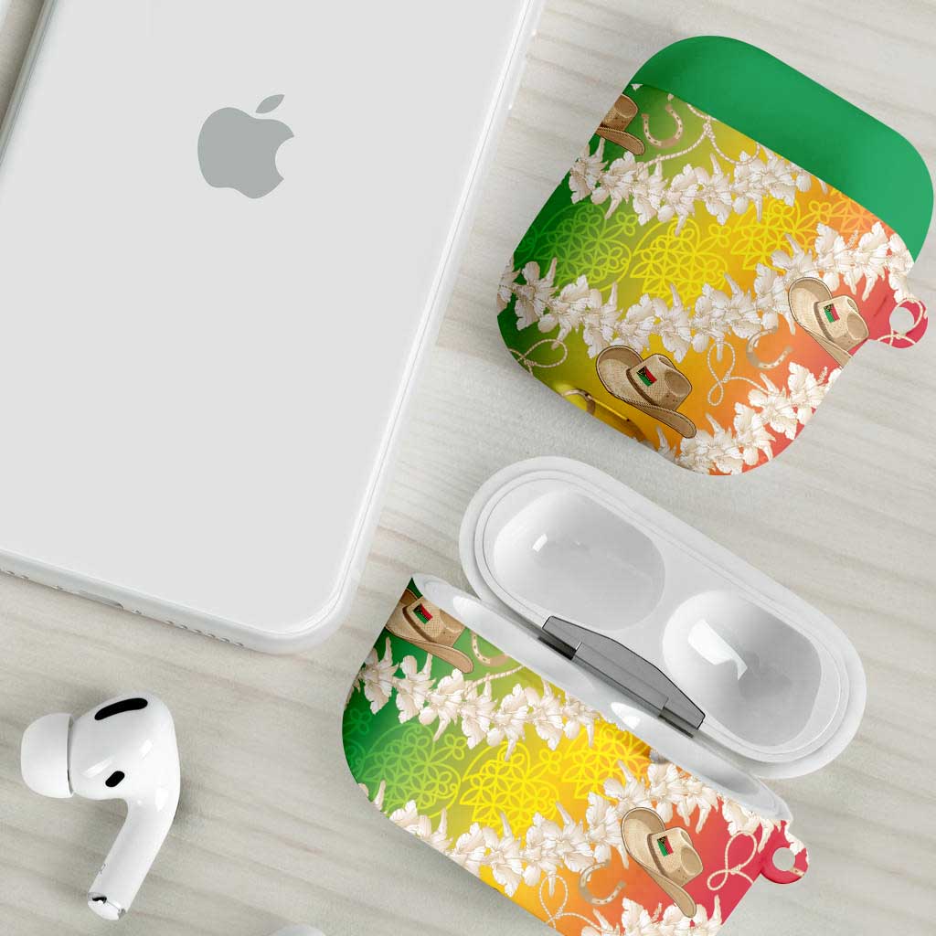 Vanuatu Cowboy AirPods Case Straw Hats Hibiscus With Sand Drawing - Polynesian Pride