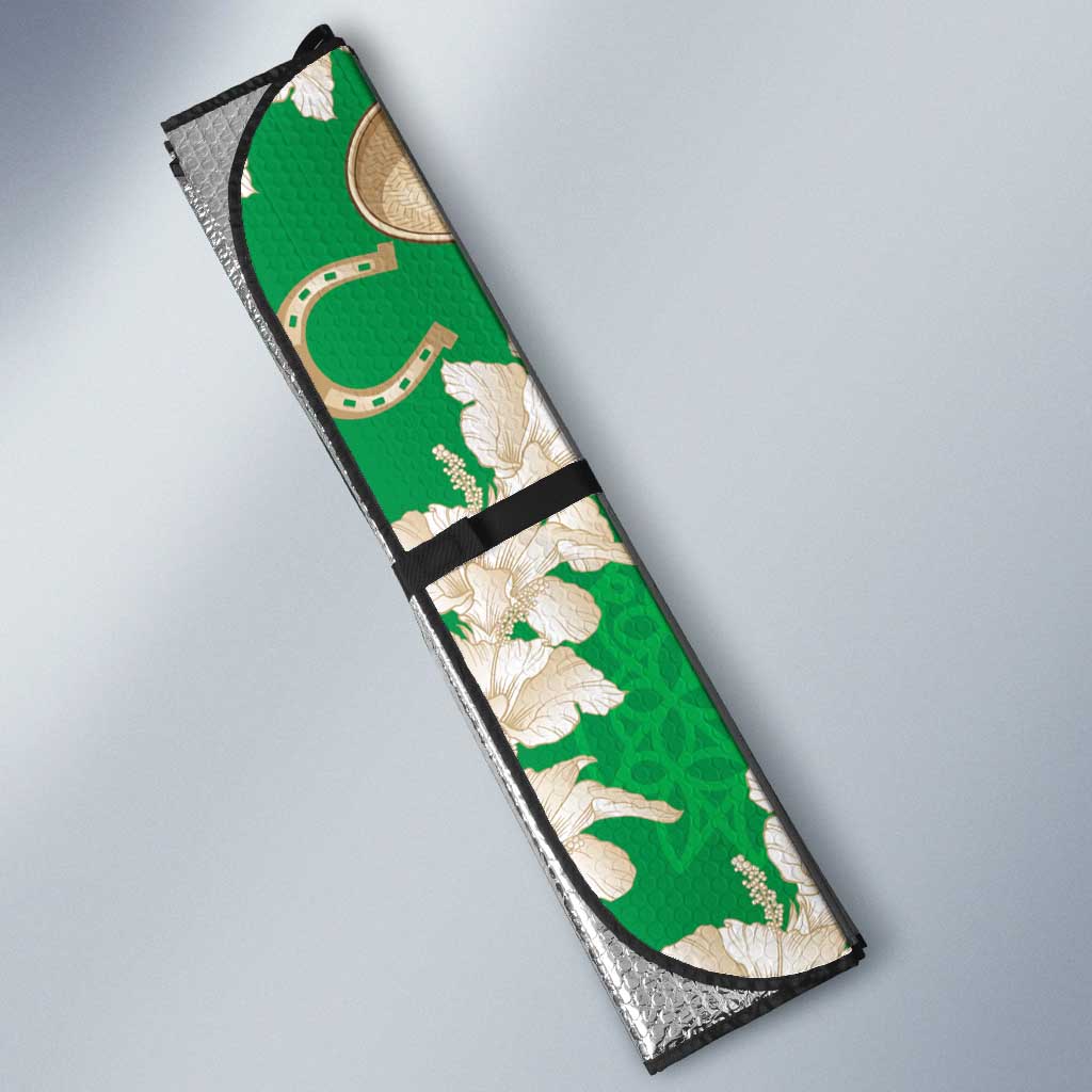 Vanuatu Cowboy Auto Sun Shade Straw Hats Hibiscus With Sand Drawing - Polynesian Pride