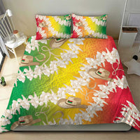 Vanuatu Cowboy Bedding Set Straw Hats Hibiscus With Sand Drawing - Polynesian Pride