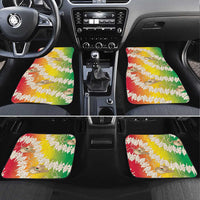 Vanuatu Cowboy Car Mats Straw Hats Hibiscus With Sand Drawing LT14 Set 4pcs Reggae - Polynesian Pride