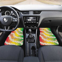 Vanuatu Cowboy Car Mats Straw Hats Hibiscus With Sand Drawing LT14 Set 2pcs - Front Reggae - Polynesian Pride