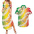 Vanuatu Cowboy Couples Matching Summer Maxi Dress and Hawaiian Shirt Straw Hats Hibiscus With Sand Drawing - Polynesian Pride