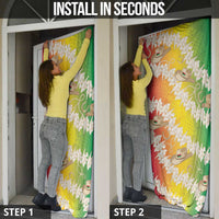 Vanuatu Cowboy Door Cover Straw Hats Hibiscus With Sand Drawing - Polynesian Pride