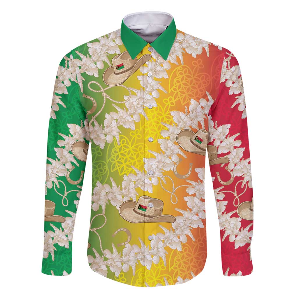 Vanuatu Cowboy Family Matching Summer Maxi Dress and Hawaiian Shirt Straw Hats Hibiscus With Sand Drawing - Polynesian Pride