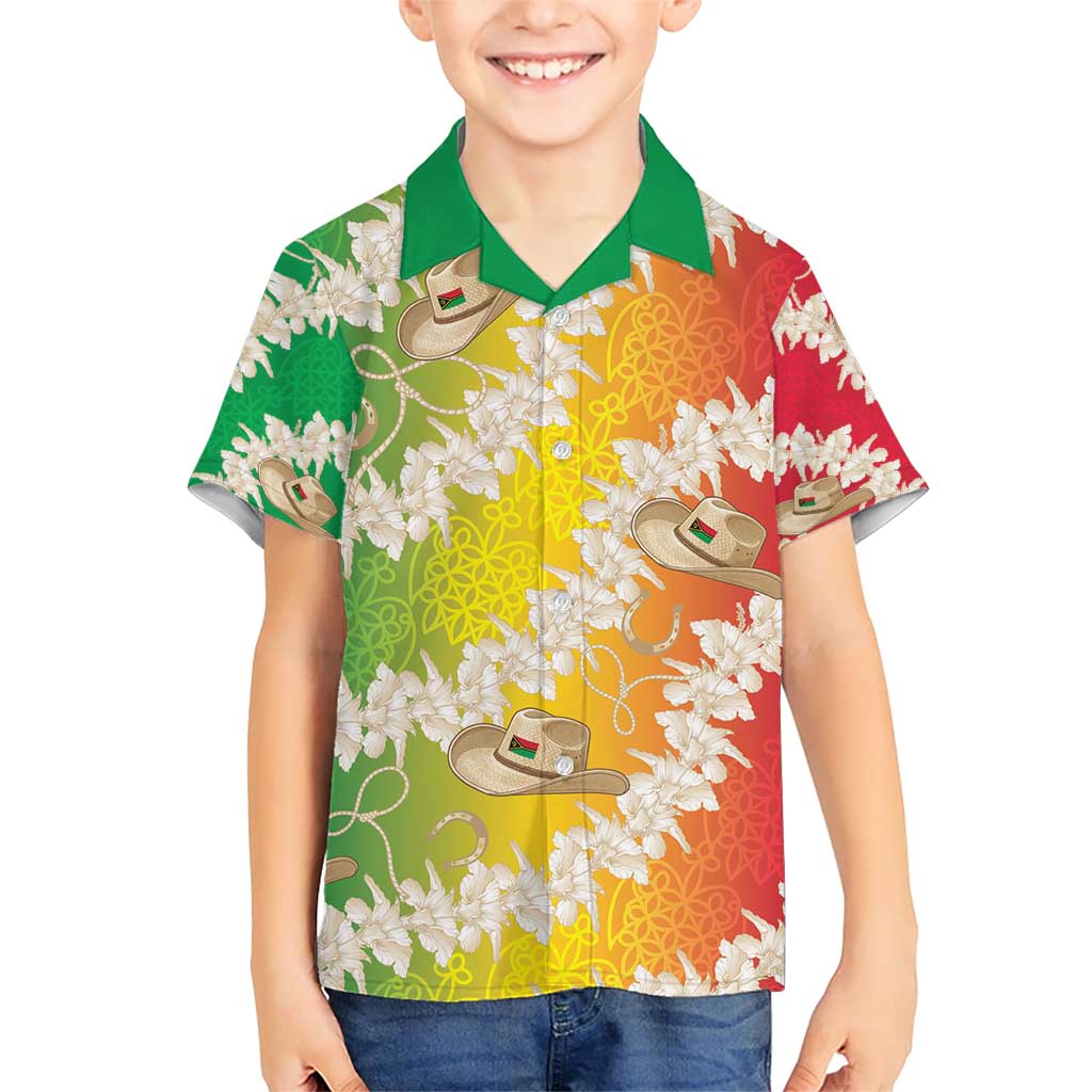 Vanuatu Cowboy Hawaiian Shirt Straw Hats Hibiscus With Sand Drawing - Polynesian Pride