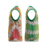 Vanuatu Cowboy Christmas Knitted V-Neck Vest Straw Hats Hibiscus With Sand Drawing - Polynesian Pride