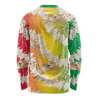 Vanuatu Cowboy Long Sleeve Shirt Straw Hats Hibiscus With Sand Drawing - Polynesian Pride