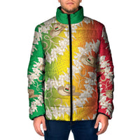 Vanuatu Cowboy Padded Jacket Straw Hats Hibiscus With Sand Drawing - Polynesian Pride