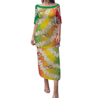 Vanuatu Cowboy Puletasi Straw Hats Hibiscus With Sand Drawing LT14 Long Dress Reggae - Polynesian Pride