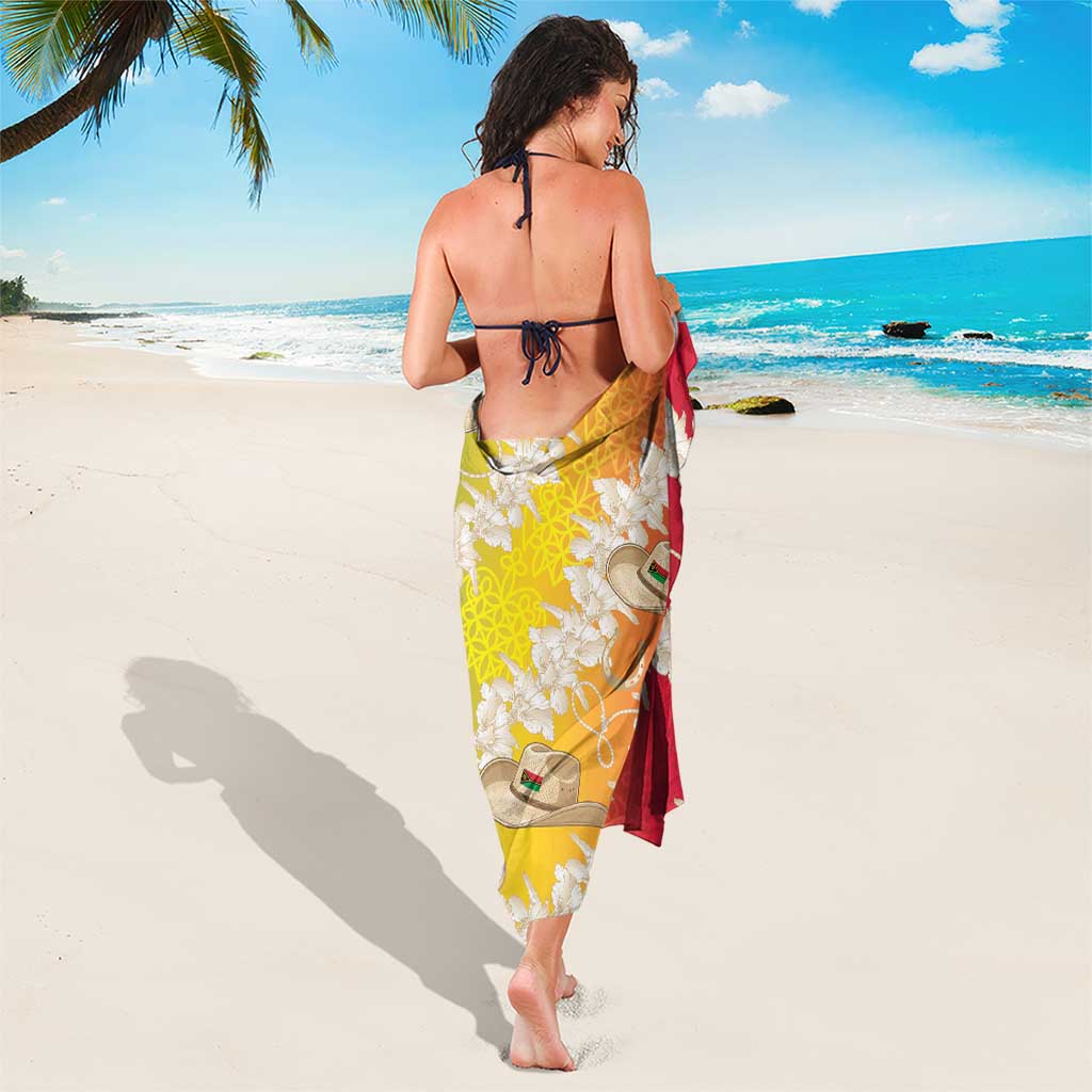 Vanuatu Cowboy Sarong Straw Hats Hibiscus With Sand Drawing - Polynesian Pride
