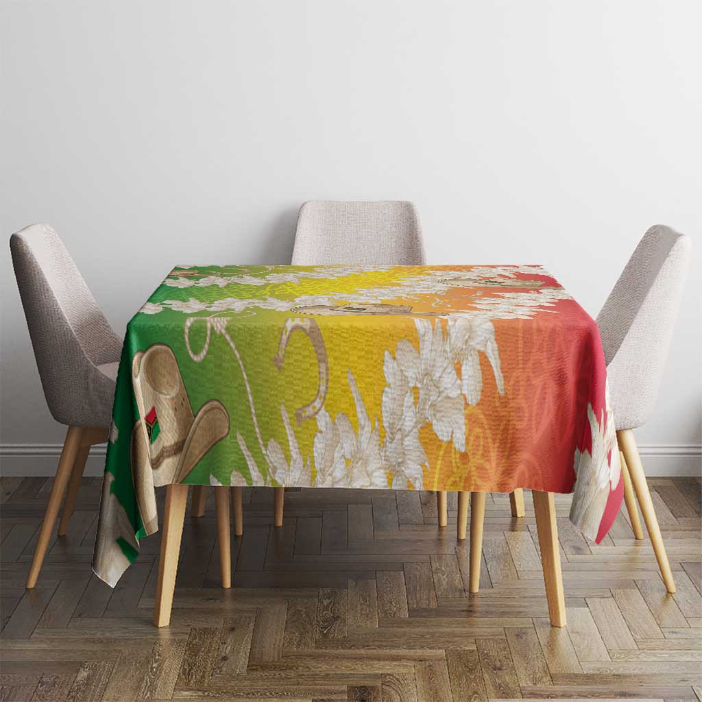 Vanuatu Cowboy Tablecloth Straw Hats Hibiscus With Sand Drawing - Polynesian Pride