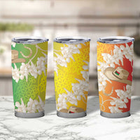 Vanuatu Cowboy Tumbler Cup Straw Hats Hibiscus With Sand Drawing - Polynesian Pride