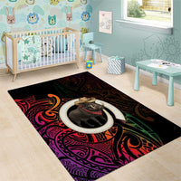 Vanuatu Boar Cowboy Area Rug Tusk Gradient Polynesian Pattern LT14 - Polynesian Pride