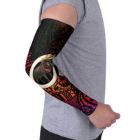 Vanuatu Boar Cowboy Arm Sleeves Tusk Gradient Polynesian Pattern - Polynesian Pride