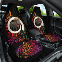 Vanuatu Boar Cowboy Car Seat Cover Tusk Gradient Polynesian Pattern - Polynesian Pride
