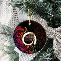 Vanuatu Boar Cowboy Ceramic Ornament Tusk Gradient Polynesian Pattern - Polynesian Pride