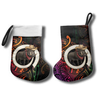 Vanuatu Boar Cowboy Christmas Stocking Tusk Gradient Polynesian Pattern - Polynesian Pride