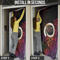 Vanuatu Boar Cowboy Door Cover Tusk Gradient Polynesian Pattern - Polynesian Pride