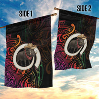 Vanuatu Boar Cowboy Garden Flag Tusk Gradient Polynesian Pattern - Polynesian Pride