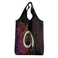 Vanuatu Boar Cowboy Grocery Bag Tusk Gradient Polynesian Pattern - Polynesian Pride