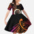 Vanuatu Boar Cowboy Kid Short Sleeve Dress Tusk Gradient Polynesian Pattern - Polynesian Pride