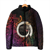 Vanuatu Boar Cowboy Padded Jacket Tusk Gradient Polynesian Pattern - Polynesian Pride