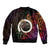 Vanuatu Boar Cowboy Sleeve Zip Bomber Jacket Tusk Gradient Polynesian Pattern - Polynesian Pride