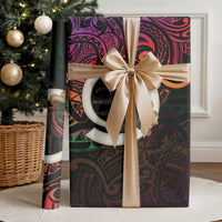 Vanuatu Boar Cowboy Wrapping Paper Tusk Gradient Polynesian Pattern - Polynesian Pride