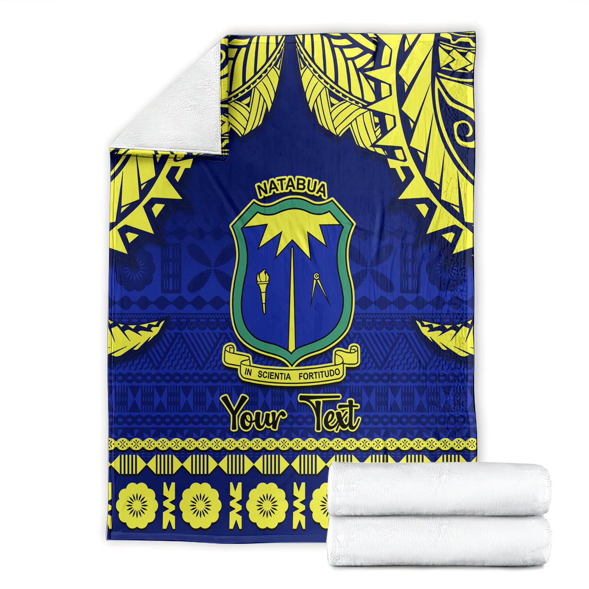 Personalised Fiji Natabua High School Blanket Fijian Tapa Pattern LT14 - Polynesian Pride