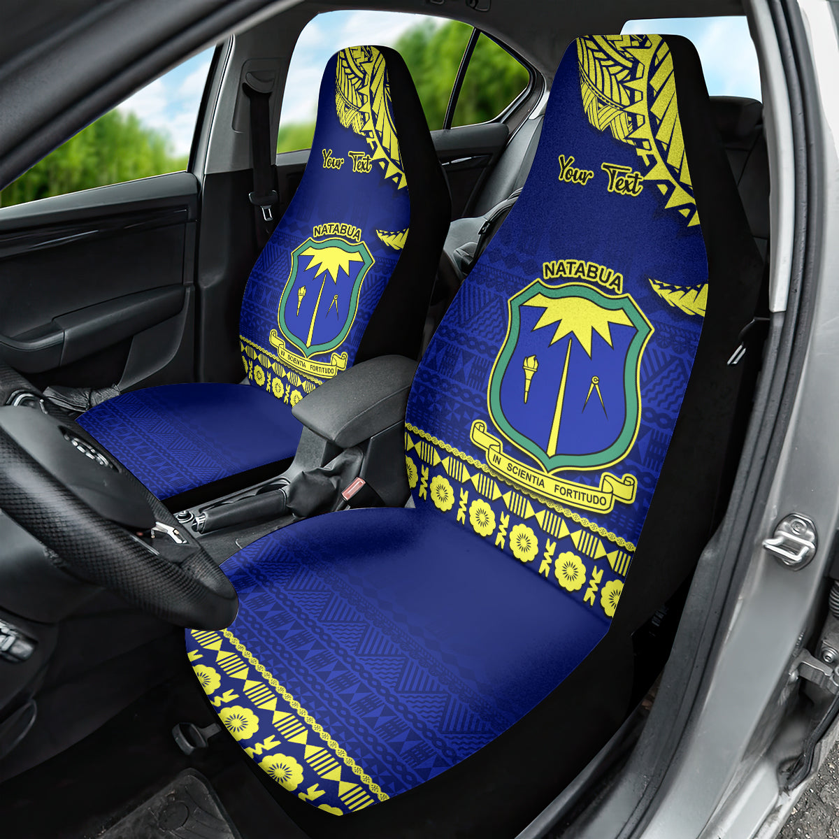 Personalised Fiji Natabua High School Car Seat Cover Fijian Tapa Pattern LT14 - Polynesian Pride