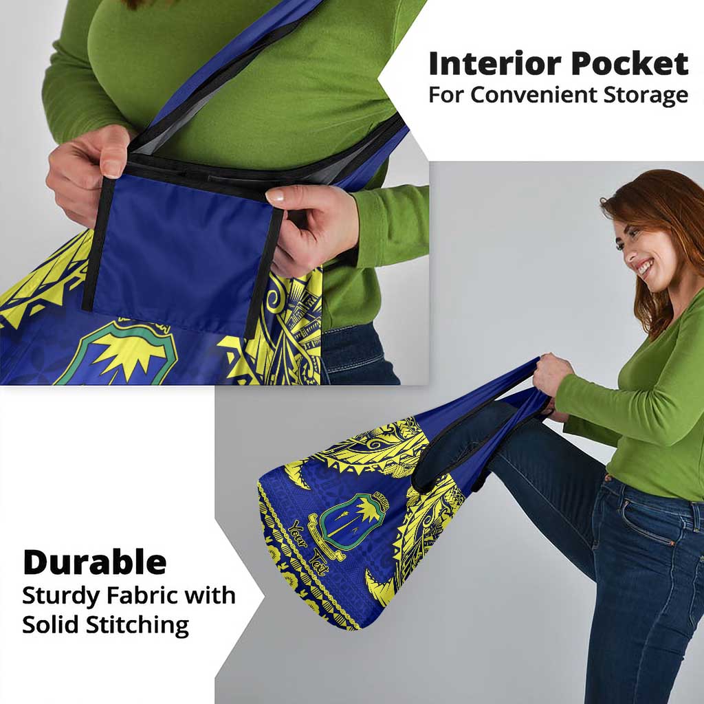 Personalised Fiji Natabua High School Grocery Bag Fijian Tapa Pattern