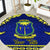 Personalised Fiji Natabua High School Round Carpet Fijian Tapa Pattern LT14 Blue - Polynesian Pride
