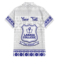 Personalised Fiji Labasa College Family Matching Off Shoulder Long Sleeve Dress and Hawaiian Shirt Fijian Tapa Pattern LT14 - Polynesian Pride