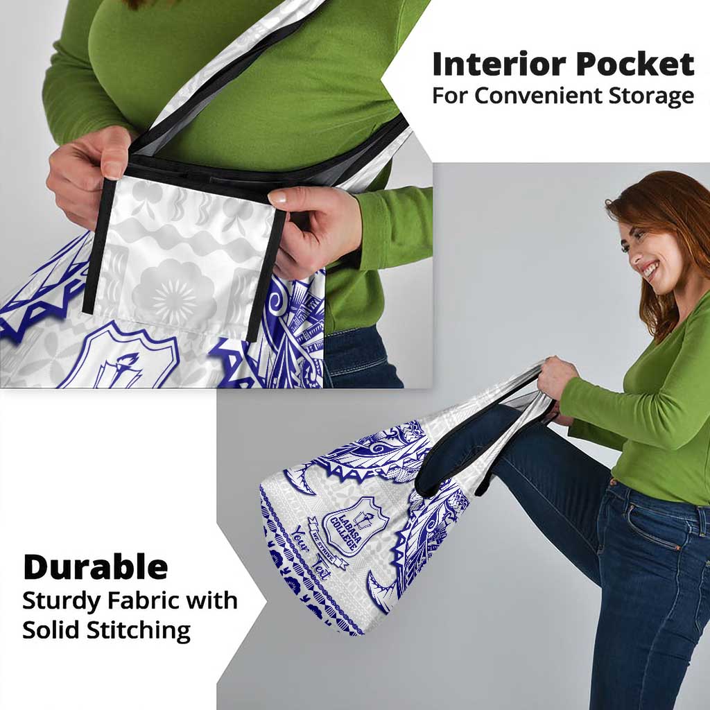 Personalised Fiji Labasa College Grocery Bag Fijian Tapa Pattern