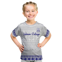 Personalised Fiji Labasa College Kid T Shirt Fijian Tapa Pattern LT14 White - Polynesian Pride