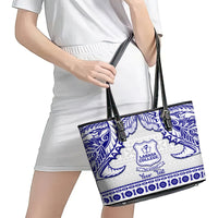 Personalised Fiji Labasa College Leather Tote Bag Fijian Tapa Pattern LT14 - Polynesian Pride