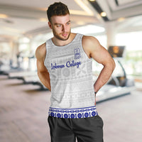 Personalised Fiji Labasa College Men Tank Top Fijian Tapa Pattern LT14 White - Polynesian Pride