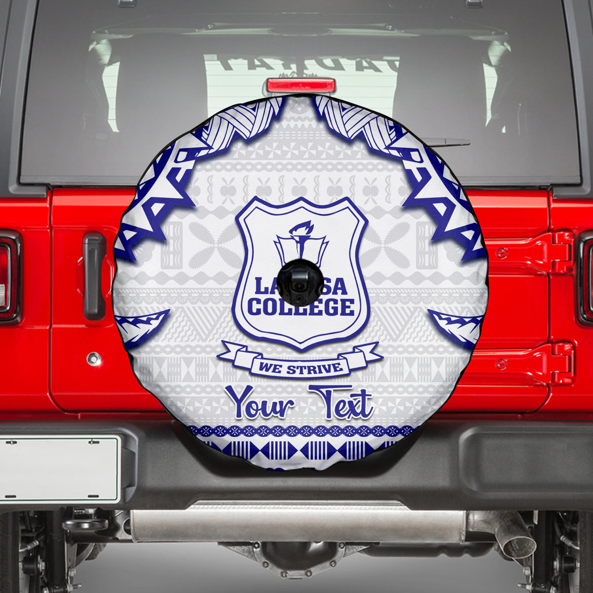 Personalised Fiji Labasa College Spare Tire Cover Fijian Tapa Pattern LT14 - Polynesian Pride
