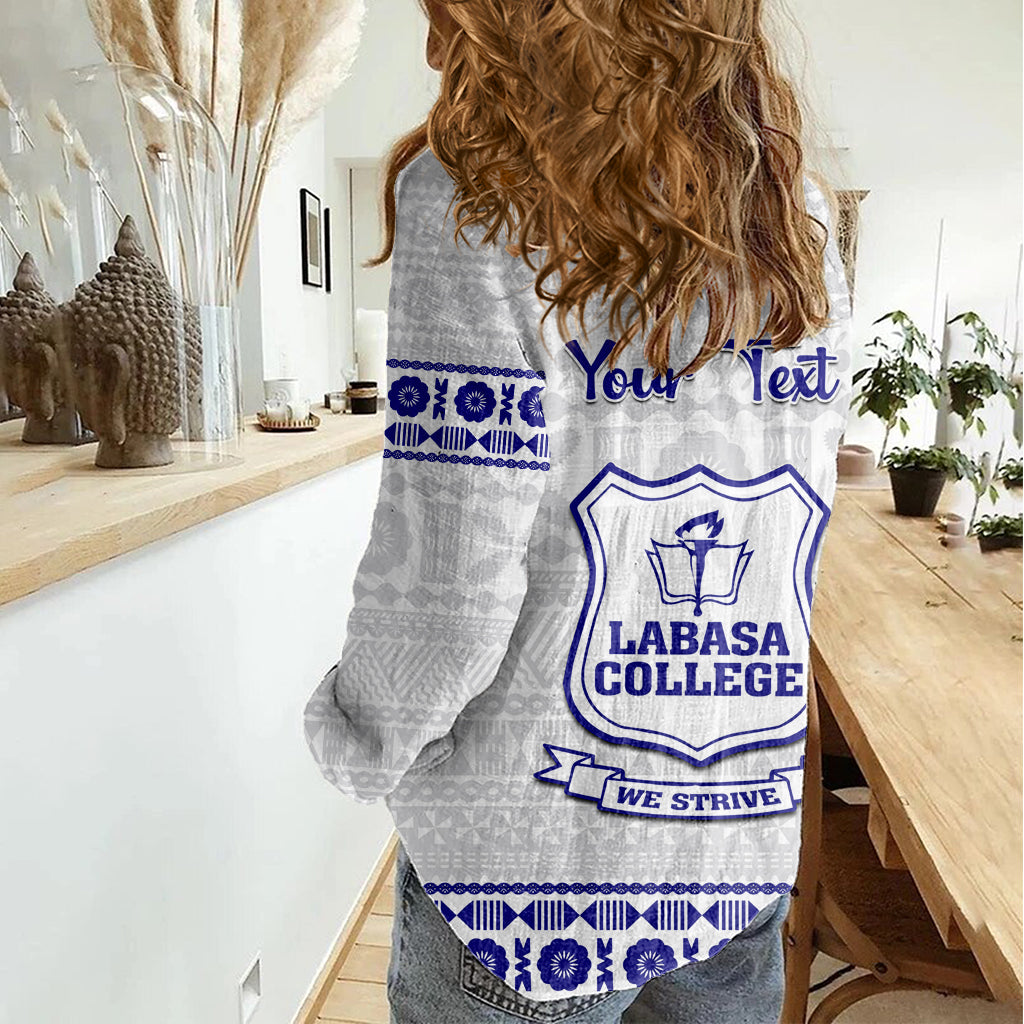 Personalised Fiji Labasa College Women Casual Shirt Fijian Tapa Pattern LT14 - Polynesian Pride