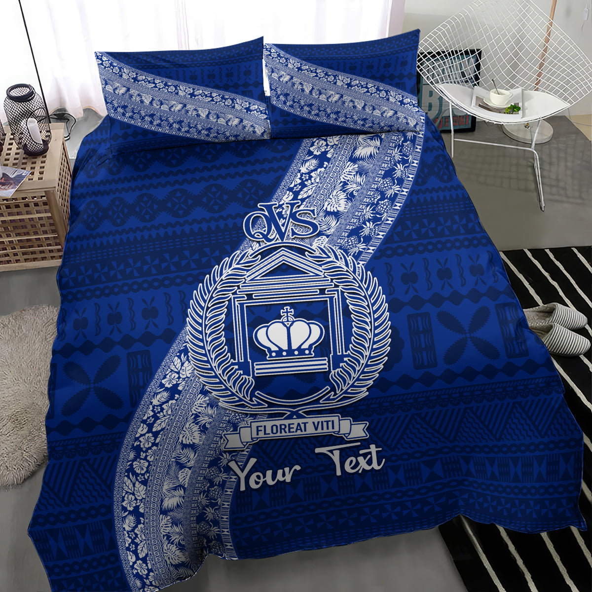 Personalised Fiji Queen Victoria School Bedding Set Fijian Tapa Pattern LT14 - Polynesian Pride