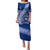 Personalised Fiji Queen Victoria School Family Matching Puletasi Dress and Hawaiian Shirt Fijian Tapa Pattern LT14 Mom's Dress Blue - Polynesian Pride