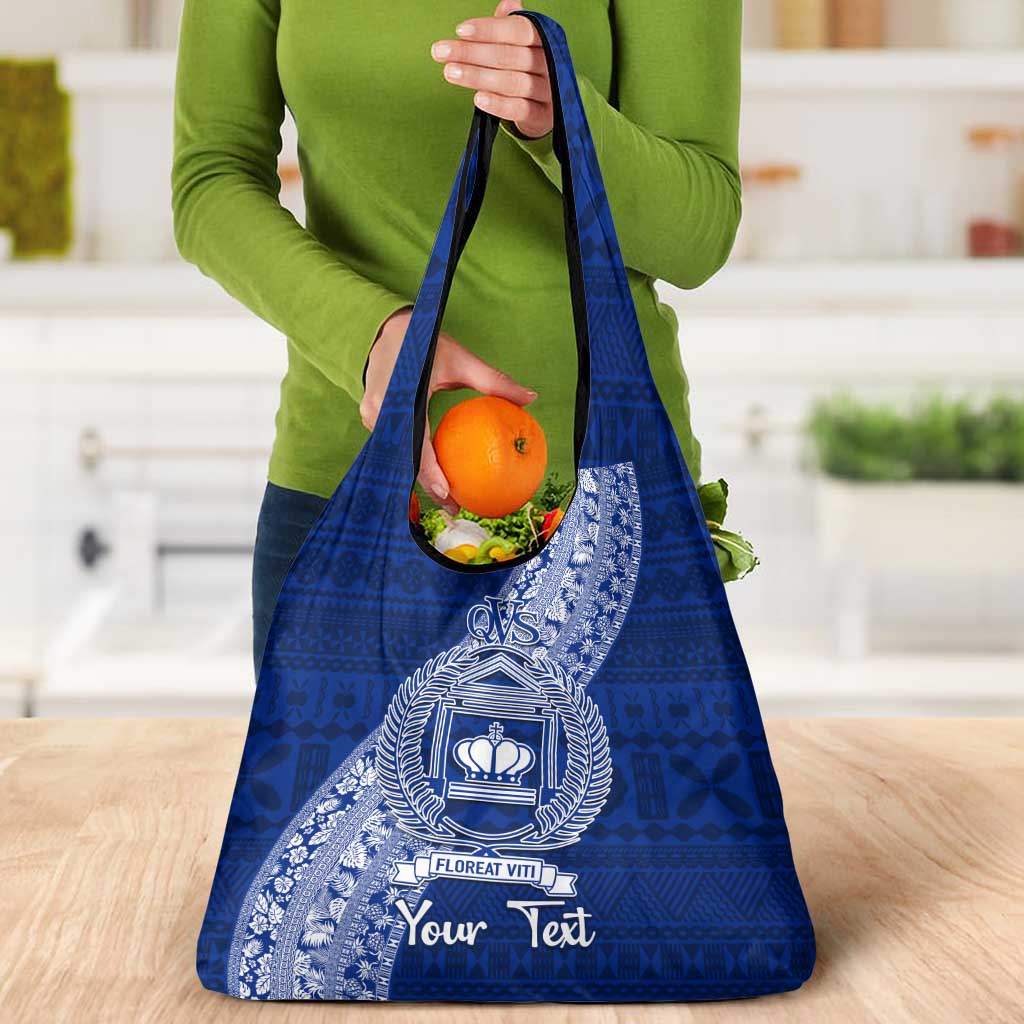 Personalised Fiji Queen Victoria School Grocery Bag Fijian Tapa Pattern
