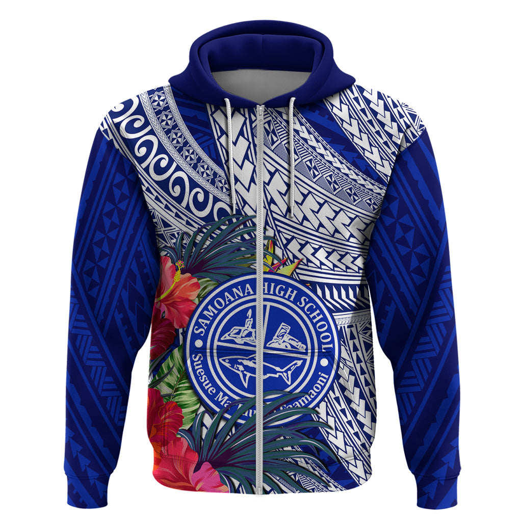 Personalised Samoana High School Hoodie American Samoa Schools Polynesian Tropical Flowers LT14 - Polynesian Pride