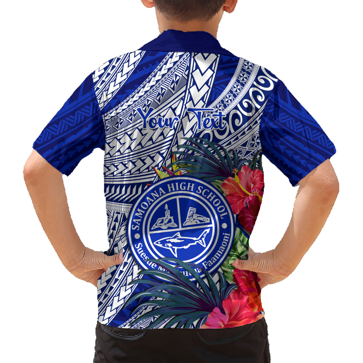 Personalised Samoana High School Kid Hawaiian Shirt American Samoa Schools Polynesian Tropical Flowers LT14 - Polynesian Pride