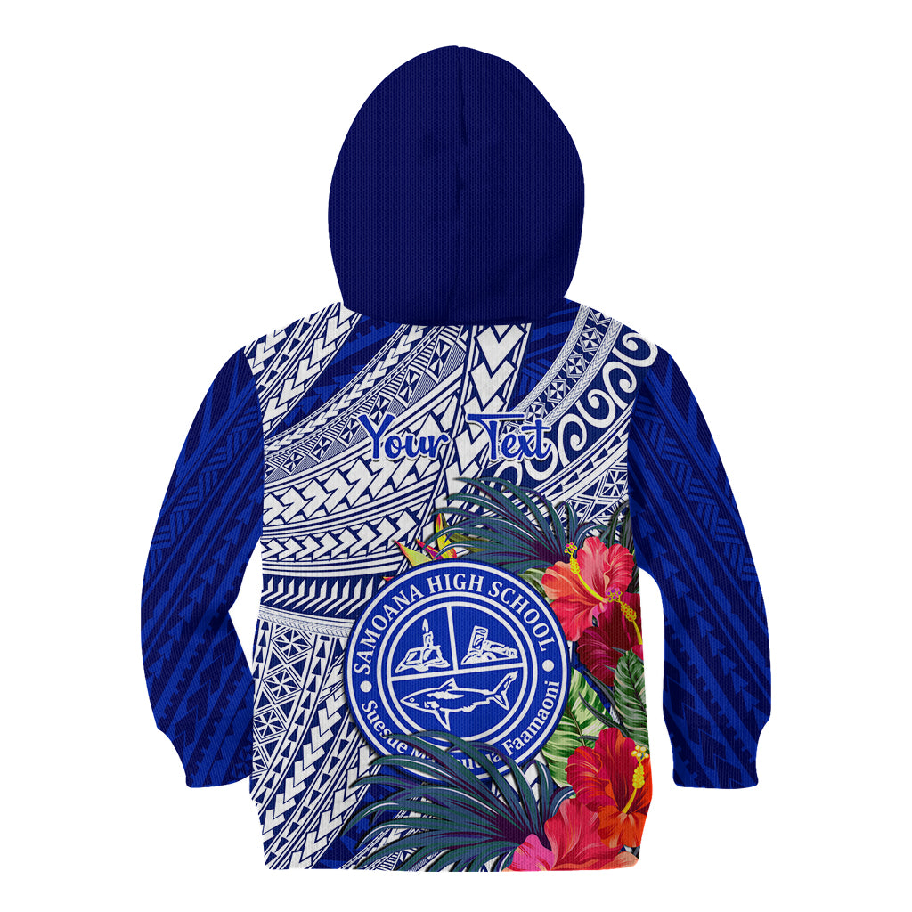Personalised Samoana High School Kid Hoodie American Samoa Schools Polynesian Tropical Flowers LT14 - Polynesian Pride