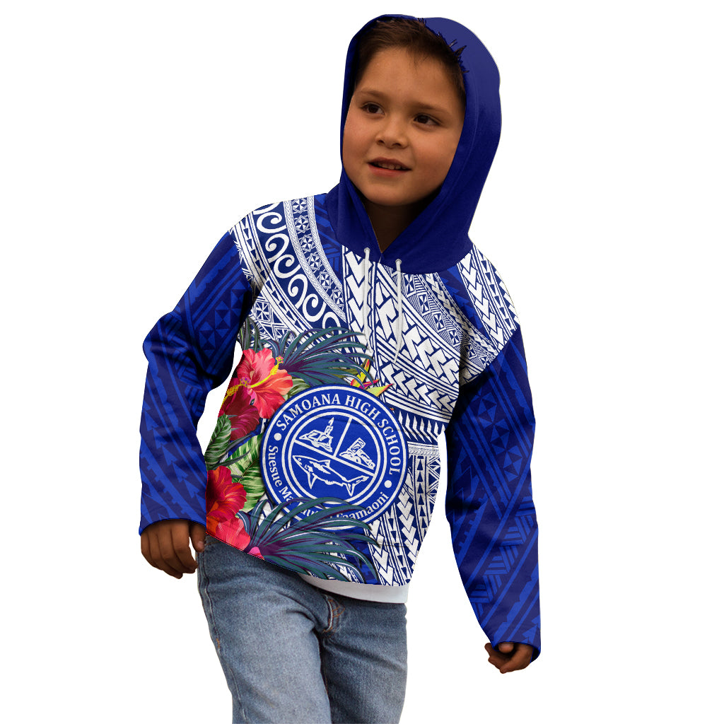 Personalised Samoana High School Kid Hoodie American Samoa Schools Polynesian Tropical Flowers LT14 - Polynesian Pride