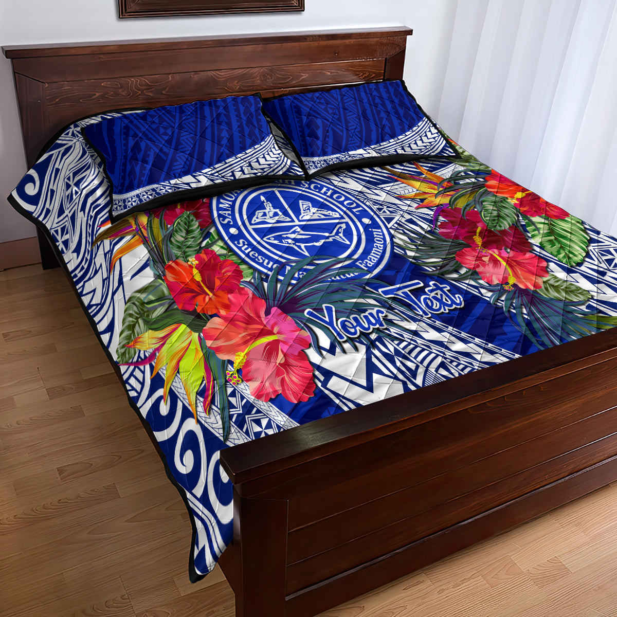 Personalised Samoana High School Quilt Bed Set American Samoa Schools Polynesian Tropical Flowers LT14 - Polynesian Pride